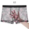 Underbyxor män ultratunn transparenta boxershorts sexiga sömlösa underkläderbyxor manliga mitten av mesh glider homme trosor boxare shorts shorts