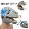 Feestmaskers dinosaurus masker horror dino masker hoofddeksel volwassen kinderen feestcosplay open mond dinosaurus latex masker kerstcadeau 230504