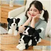 Poupées en peluche Simation Border Collie Chien Peluche Super Haute Qualité Hound Pour La Maison De Luxe Décor Pet Amant Cadeau D'anniversaire J220729 Dro Dhetd