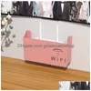 Estantes de baño Montado en la pared Inalámbrico Wifi Enrutador Estante Abs Caja de almacenamiento de plástico Organizador de soporte de alimentación para cajas de medios Consola de juegos Dhuq4