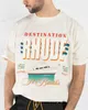 Camisetas de hombre Diseñador Moda Camisetas Rhude Destination Tee Sailing Cruiser Wave Letter Print Tide Camisetas de manga corta Streetwear Hip hop Ropa deportiva