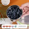 Set di stoviglie circolare in acciaio inossidabile per la conservazione del pranzo Contenitore per frutti in silicone ad alta capacità Conservazione frutta e verdura per bambini adulti