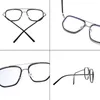Sonnenbrille Unisex UV-Schutz Doppelrahmen Retro-Polygon-Lesebrille Anti-Blaulicht-Brille Flachspiegel-Brille