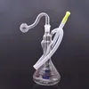 Wholesale Newest Creative Big Vase Style Glass water dab rig bong with 10mm male oil burner bowl and silicone straw hose