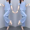 Women's Tracksuits Casual Two Piece Set Top&pants Off Shoulder Summer Suit Retro Tracksuit Women Ensemble Femme Deux Pieces