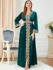 Этническая одежда абая для женщин цветочная вышивка марокканская кафтан с длинным рукавом роскошные бархатные бархатные сплит
