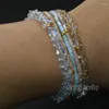 Strand Shine Jewelry Crystal Glass Triangle Beads Elastic Thread Multi-Layers Fashion Women Armband Födelsedagspresent 24Sets/Lot