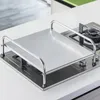 Organização de aço inoxidável queimador gás fogão suporte cozinha elétrica fogão cerâmica rack indução cozinhar rack capa protetora suporte