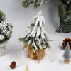 Dekoracje świąteczne dekoracja scena kreatywna mała mini sosna symulacja drzewa cedy fałszywa burlap flocking roślina f5t6