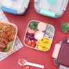 Dinware sets 1.1/1.5l lunchbox grote capaciteit gemakkelijk te reinigen Bento Grade PP School Studenten draagbare kast met sauskom