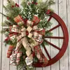 Декоративные цветы рождественские деревянные колеса моделирование венок венок гирлянды подвесные украшения орнамента для зимней тематической вечеринки.