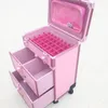 Valises Femmes Mignon Rose Chariot Cosmétique Cas Roulant Bagages Hommes Dominateur Noir Ongles Maquillage Boîte À Outils Beauté Tatouage