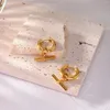 Orecchini a bottone goccia a T in acciaio inossidabile placcato oro 18 carati per donna INS gioielli da sposa a cerchio alla moda personalizzati