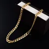 18 -karatowy złoty złoto Overgild Solid Cuban Calb Chain Naszyjnik Cool 60cm 10 mm złoty odcień żółty biały