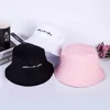 Wide Brim Hats Bucket Embroidery Letters Fisherman For Women Men Fashion Soild Color Cotton Couple Outdoor Visors Sun Hiphop Gorras 230504