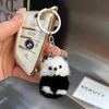 10st/mycket söta riktiga äkta mink päls panda björn väska charm nyckelchain handväska biltelefon hänge barn leksaker