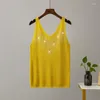 Women's Tanks Summer Diamond Studded Camisole Undershirt Female V-neck Outer Wear Inside The Ice Silk Thin Section Bottoming Shirt