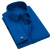 Men's Casual Shirts Quality French Cufflinks Formal Classic Design Bamboo-fiber Men's Comfortable - Soft Dress Shirts Long Sleeve Easy-care Shirt 230505