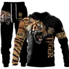 Męskie bluzy bluzy Lion Tiger 3D Digital Printing Sweater Spring and Autumn Men's Hooded {kategoria}