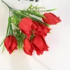 Decorative Flowers 5pcs Artificial Tulips Flower Branch For Plant Wall Background Wedding Home Al Office Bar