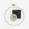 Relojes de pared Reloj 3d de lujo Diseño moderno Mecanismo de metal Decoración colgante Orologio Da Parete Hogar Sala de estar