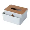 Caixas de tecidos guardanapos de guardanapos multifuncionais Caixa de madeira doméstica de madeira retangular de madeira de madeira sólida de madeira de madeira