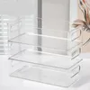 Bouteilles de stockage 2 pièces réfrigérateur garde-manger organisateur bac empilable acrylique clair alimentaire avec poignée armoire comptoir