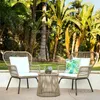 Mobilier de camp moderne extérieur balcon terrasse rotin chaises Table à thé trois pièces ensemble cour jardin loisirs fauteuil TG