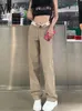 Kobiety S Pants s jielur hit Color High talii Kobiety Lose Street Prosto Summer Blue Khaki Khaki Spodnie Kobiety S XL 230504