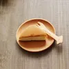 プレート木製デザートサービングトレイラウンド/スクエアケーキ料理