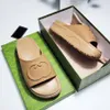 10A sandals slippers slides Mens Women's slide sandal with Interlocking G solid color thick bottom rubber soft leather slippers