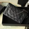 Designer Chain bag Luxury Handbag 19CM Genuine leather Evening bag Delicate knockoff Flap bag With Box YC027