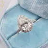 Band Rings Vintage Style Pear Shape Engagement Ring Silve Color Promise Wedding Trends Fancy Cubic Zirconia Jewelry Birthday Gift