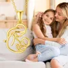 Cadenas YFN 14K Real Amarillo Oro Madre y Niño Collares colgantes para mujeres Navidad Día de la Madre Joyería Abuela Mamá