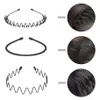 Fashion Wave Hairband for Mens Women Unisex Black Wavy Hair Head Hoop Band Sports Headband Hairband Hair Accessories Gifts 6pcs/set