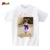 Famille correspondant tenues fille famille anniversaire chemise princesse couronne anniversaire Po chemise nom personnalisé t-shirt photo t-shirt fille correspondant tenues cadeau de vacances 230505