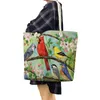 Kvällspåsar Floral Birds Tote Ladies For Women Shopping Bag Hummingbird Oriolus Tryckta handväskor Fällbar axel Big Portable