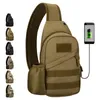 Outdoor Taschen USB Lade Brusttasche Militärische Taktische Männer Wandern Camping Schulter Sling Angeln Camo Für Reitsport Jagd