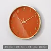 Wall Clocks 14 Inch Nordic Home Decor Modern Design Clock Living Room Decoration Silent Glass Mirror Gold Frame Quartz