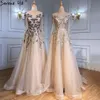 Robes de fête sereine colline or une ligne perle étincelle des robes de soirée de luxe musulmans 2023 pour les femmes LA71387 230505