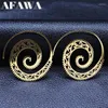 Hoop oorbellen Boheemse bloemen Roestvrijstalen oorschepen Women Gold Color India Ronde Oording Trendy Justy Pendientes Dorados Mujer E9339S01