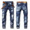 Men Cool Rips Designer Designer dżinsy w trudnej sytuacji Ripped Biker Slim Fit Mothed Motorcycle Denim Men S Hip Hop Fashion Man Pants 2021Jo5m