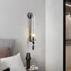 Lámparas de pared nórdicas modernas de cristal para baño, luces de tocador para dormitorio, decoración de dormitorio, decoración rústica para interior