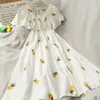 Casual Dresses Vintage Kawaii Strawberry Dress Women Sexig Ruffle Puff Sleeve Off Shoulder Brodery Summer Party Dresses Korean Elegant 230505