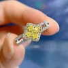 Hollow Topaz Diamond Ring 100% Реал 925 Серебряные серебряные обручальные кольца для женщин для женских свадебных украшений