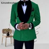 Мужские костюмы Blazers Gwenhwyfar Gold/Royal Blue/Black Gliter Свадебное смокинг Slim Fit Shoors Mens Suits с двойной грудью с брюками 2 штуки 230505