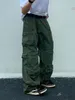 Mäns byxor Spring Cargo Pants Rice White Multi Pockets Overalls Harajuku Stays Men Loose Casual Trousers Straight Mopping 230428