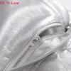 Gonne FP To Love French Silver PU Mini Metallic Sexy Gonna a vita alta a vita alta Chic Retro Short A Line Metal 230505