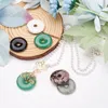 Pendant Necklaces 5pcs Natural Stone Tiger Eye Labradorites Rose Quartzs Agates Donut Charm For DIY Jewelry Making Necklace Accessories