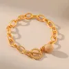 Urok bransolety mkopsz vintage gęsta łańcuch bransoletka złota kolor metalowy kulki kulki otkana dla kobiet mody biżuteria para prezenty imprezowe